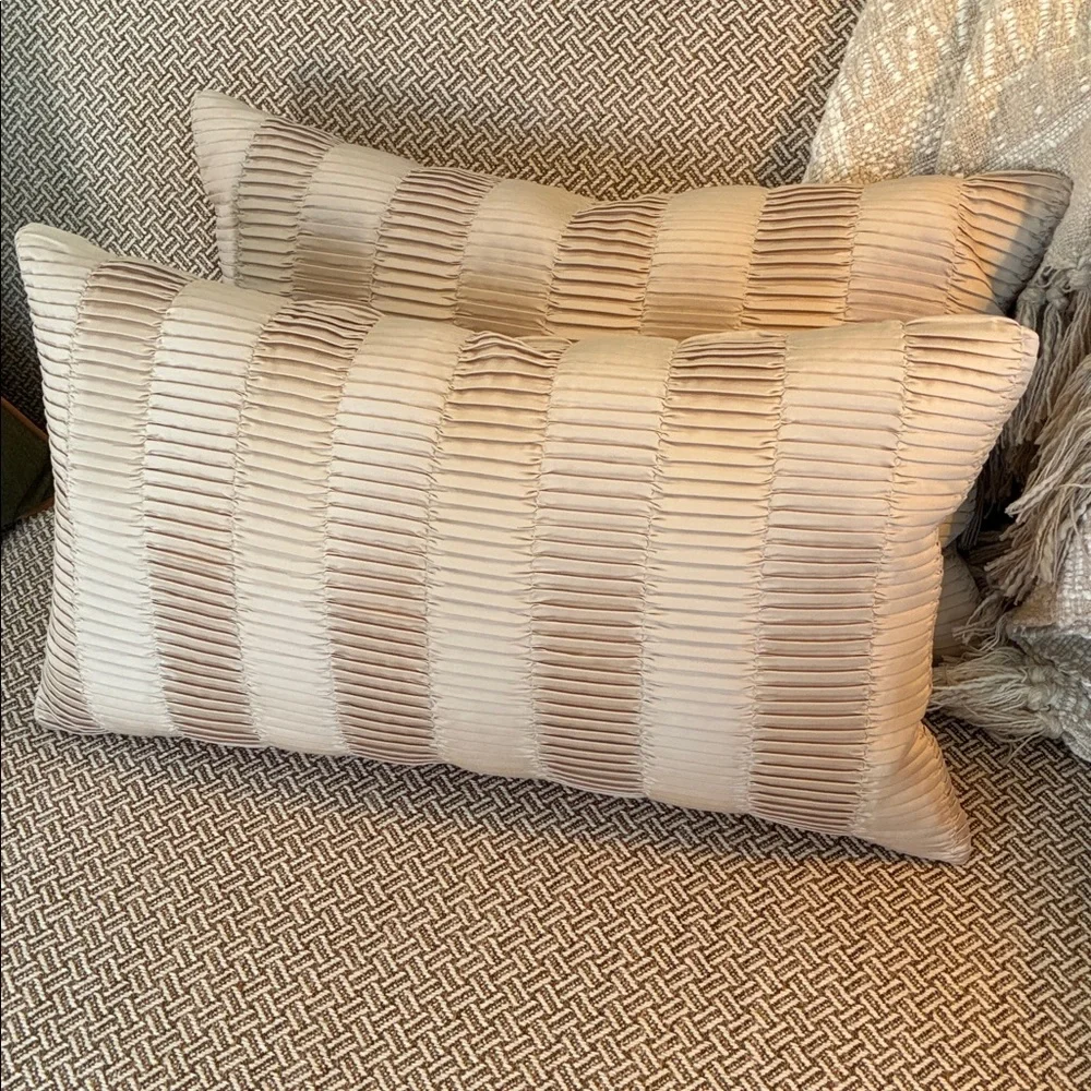 EUC WEST ELM PILLOW COVERS, 12 x 21, Taupe in color, see all detail photos